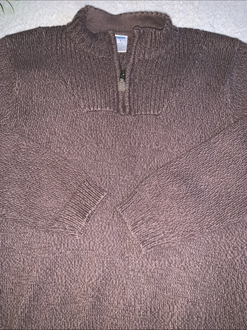 Gymboree Brown Quarter Zip Sweater 8 EUC Boys